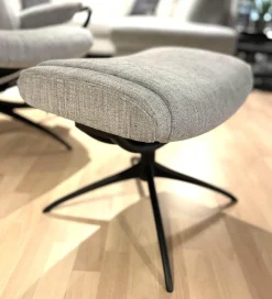 Stressless Relaxsessel|Relaxsessel Paris Stoff Line 11 Light Grey Grau Gestell Star Matt Schwarz Inklusive Hocker Und Kopfstütze