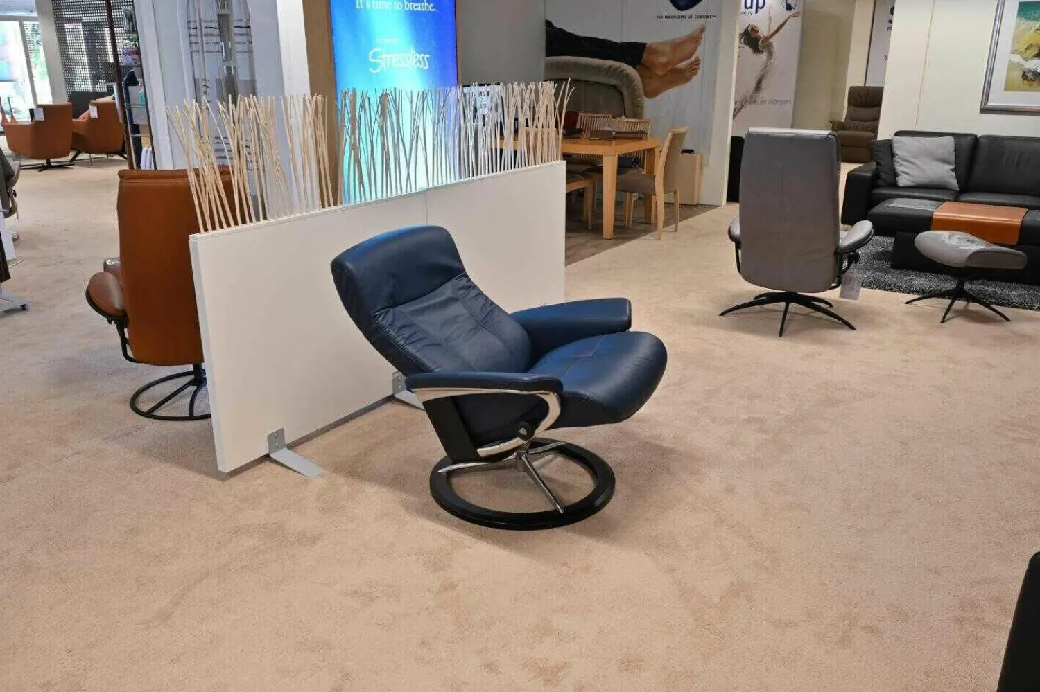 Stressless Relaxsessel|Relaxsessel President Large Leder Paloma Oxford Blue