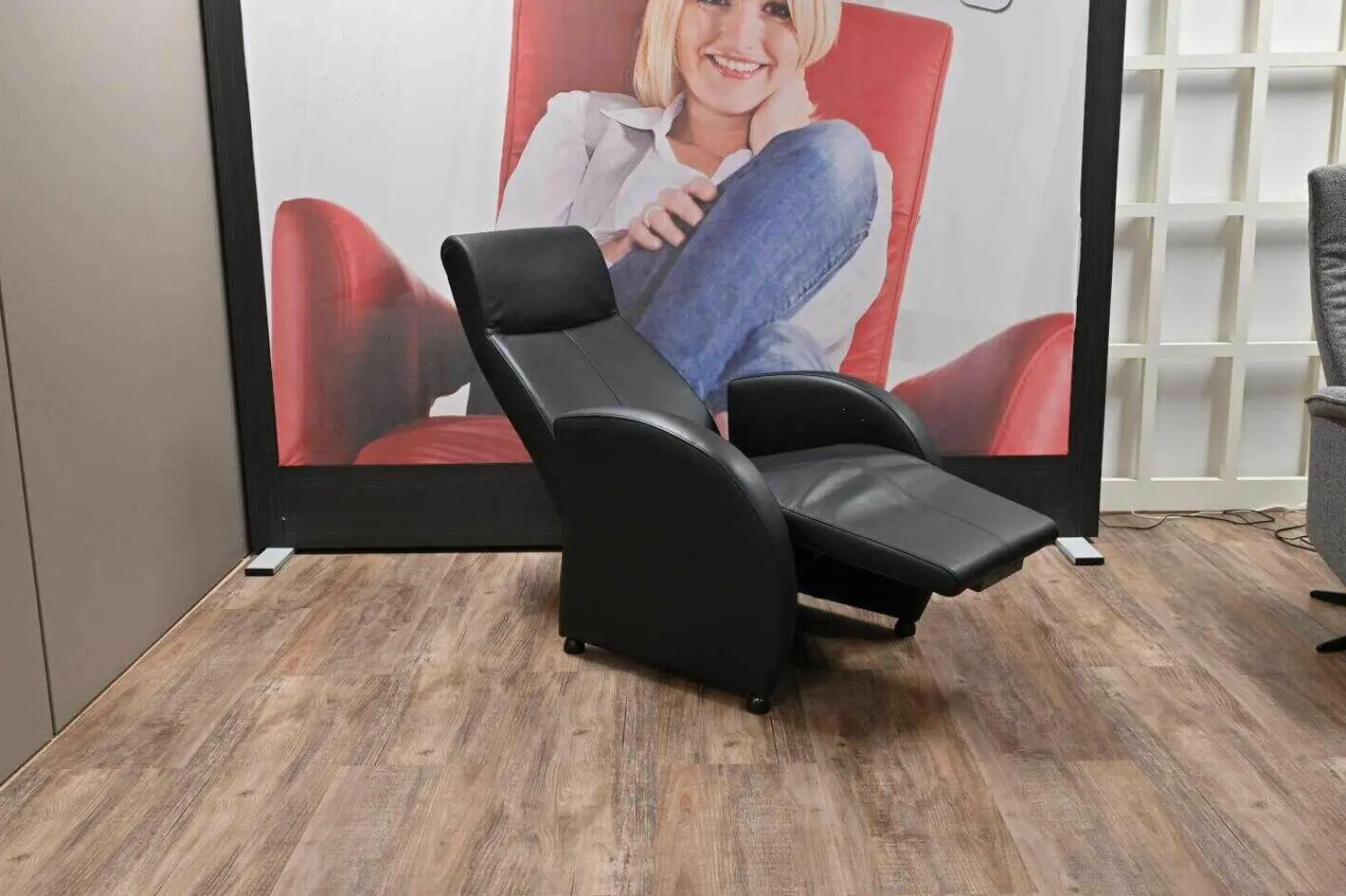 Gealux Relaxsessel|Relaxsessel Primo Leder Polo Schwarz mit Verstellfunktion