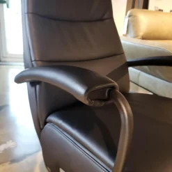 Comfort Republic Relaxsessel|Relaxsessel Rafael Leder Nero PG L30 Medium Schwarz Kreuzfuß Schwarz Relaxfunktion Motorisch