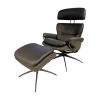Stressless Relaxsessel|Relaxsessel Rome Leder Paloma Black Gestell Metall Schwarz Matt Mit Verstellbarer Kopfstütze Inklusive Hocker