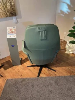 Stressless Relaxsessel|Relaxsessel Sam Leder 94 Paloma Fog 37 Grün mit elektrischer Relaxfunktion