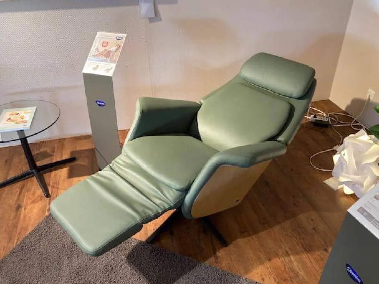 Stressless Relaxsessel|Relaxsessel Sam Leder 94 Paloma Fog 37 Grün mit elektrischer Relaxfunktion