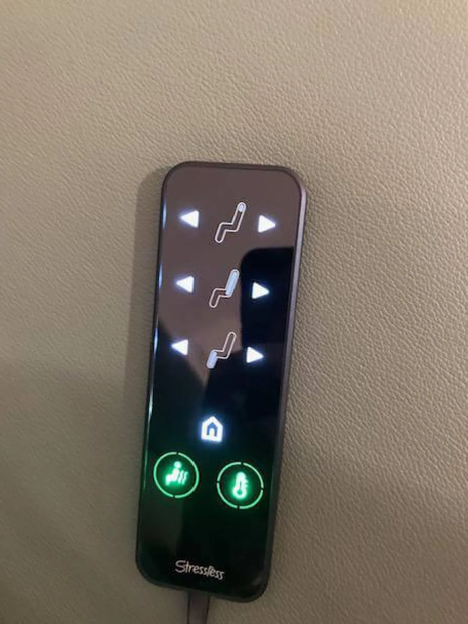 Stressless Relaxsessel|Relaxsessel Sam Leder 94 Paloma Fog 37 Grün mit elektrischer Relaxfunktion