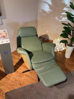 Stressless Relaxsessel|Relaxsessel Sam Leder 94 Paloma Fog 37 Grün mit elektrischer Relaxfunktion