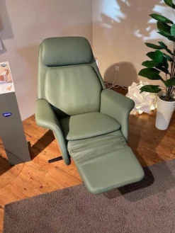 Stressless Relaxsessel|Relaxsessel Sam Leder 94 Paloma Fog 37 Grün mit elektrischer Relaxfunktion