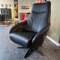 Sitting Vision Relaxsessel|Relaxsessel Signa In Leder Runner Schwarz Mit 3-Motoren mit Akku Seperate Fußteil Rücken Und Kopf Verstellung