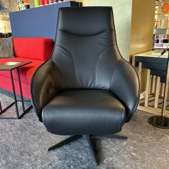 Sitting Vision Relaxsessel|Relaxsessel Signa In Leder Runner Schwarz Mit 3-Motoren mit Akku Seperate Fußteil Rücken Und Kopf Verstellung
