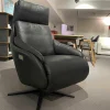 Bonaldo Relaxsessel|Relaxsessel Sydney Leder Select Schwarz Sternfuß Schwarz Sitz+Rücken Motorisch Verstellbar