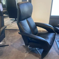 Jori Relaxsessel|Relaxsessel Symphony Leder Celia Nero 5-Sternfuß Aluminium mit manueller Verstellfunktion