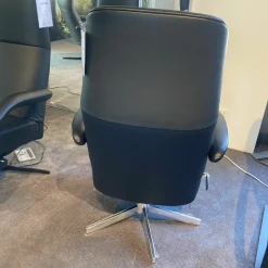 Jori Relaxsessel|Relaxsessel Symphony Leder Celia Nero 5-Sternfuß Aluminium mit manueller Verstellfunktion