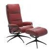 Stressless Relaxsessel|Relaxsessel Tokyo High Back Leder Cori Brick Red Rot Gestell Star Black Matt Inklusive Hocker