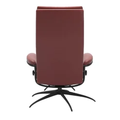 Stressless Relaxsessel|Relaxsessel Tokyo High Back Leder Cori Brick Red Rot Gestell Star Black Matt Inklusive Hocker
