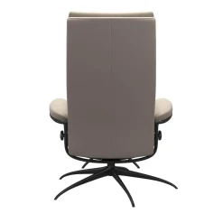 Stressless Relaxsessel|Relaxsessel Tokyo M Leder Paloma Mushroom Grau Beige Base Star Mattschwarz Mit Hoher Rückenlehne Inklusive Hocker