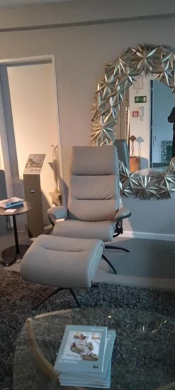 Stressless Relaxsessel|Relaxsessel Tokyo M Leder Paloma Mushroom Grau Beige Base Star Mattschwarz Mit Hoher Rückenlehne Inklusive Hocker