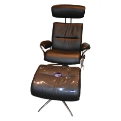 Stressless Relaxsessel|Relaxsessel Tokyo Star M Niedrige Leder Paloma Black Schwarz Mit Hocker Rückenlehne Mit Kopfstütze Standard Base Star Base
