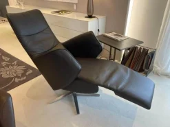 Sitting Vision Relaxsessel|Relaxsessel Twice Leder Semira Schwarz Kreuzfuß Edelstahl 86