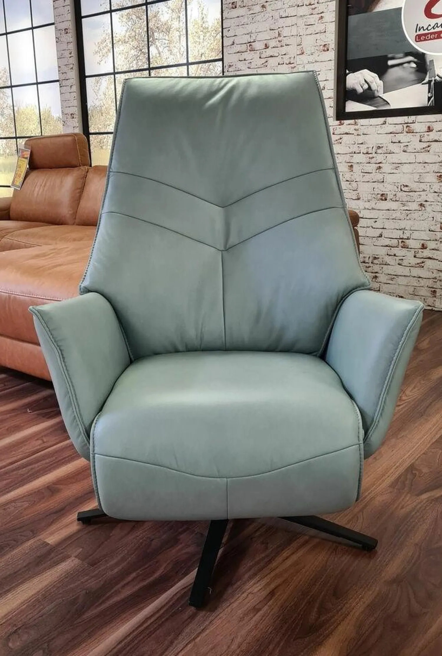 himolla Relaxsessel|Relaxsessel 26V 2911 EM Hannover Leder Soft Nappa Jade Blau 3-Motorig Herz-Waage