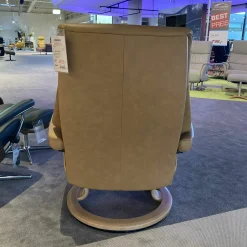 Stressless Relaxsessel|Relaxsessel View 1308010 Classic L Leder Paloma Taupe Grau Gestell Holz Eiche