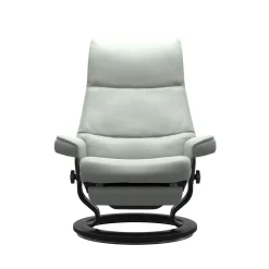 Stressless Relaxsessel|Relaxsessel View M Leder Paloma 73 Breezy Blue Blau Grau Gestell 05 Schwarz Classic Mit Power Leg And Back Funktion