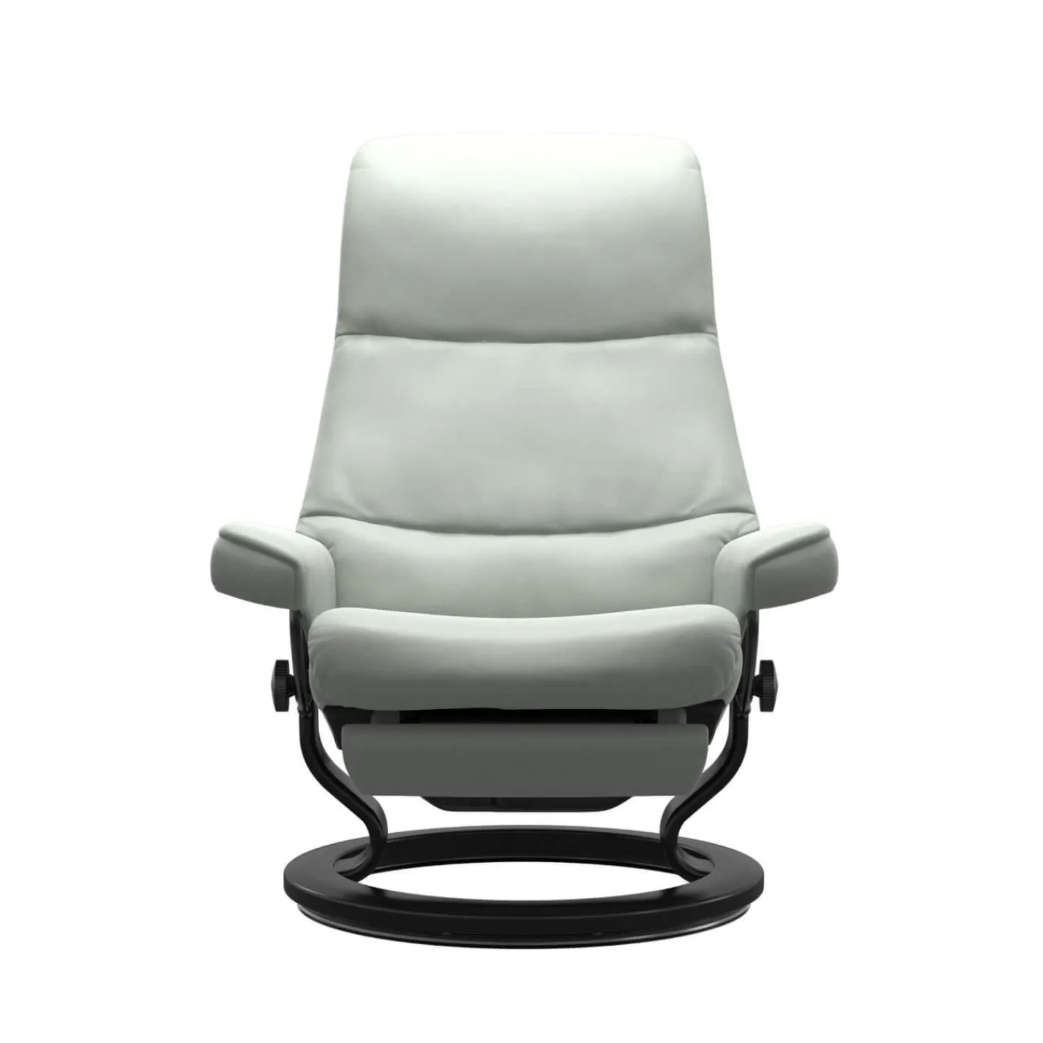 Stressless Relaxsessel|Relaxsessel View M Leder Paloma 73 Breezy Blue Blau Grau Gestell 05 Schwarz Classic Mit Power Leg And Back Funktion