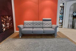Stressless 3-Sitzer-Sofas|Relaxsofa Metropolitan Stoff Silva Grey Grau mit Kopfstütze