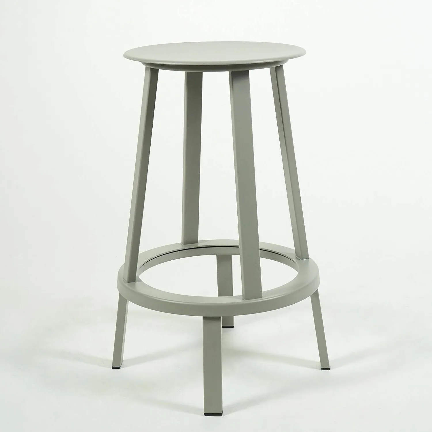 Hay Barhocker & Barstühle|Revolver Stool H65 Stahl Pulverbeschichtet Sky Grey
