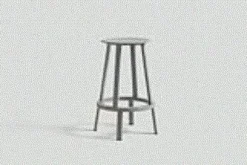 Hay Barhocker & Barstühle|Revolver Stool H65 Stahl Pulverbeschichtet Sky Grey