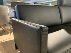 Rolf Benz 2-Sitzer-Sofas|Sofa Cara Leder 38.110 Schwarz Spange Stahl Schwarz