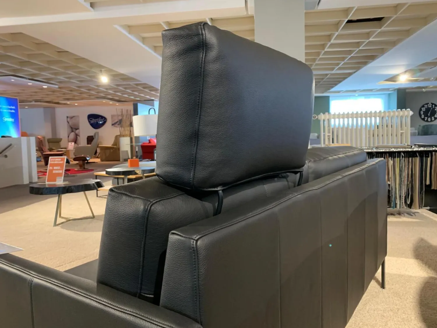 Rolf Benz 2-Sitzer-Sofas|Sofa Cara Leder 38.110 Schwarz Spange Stahl Schwarz