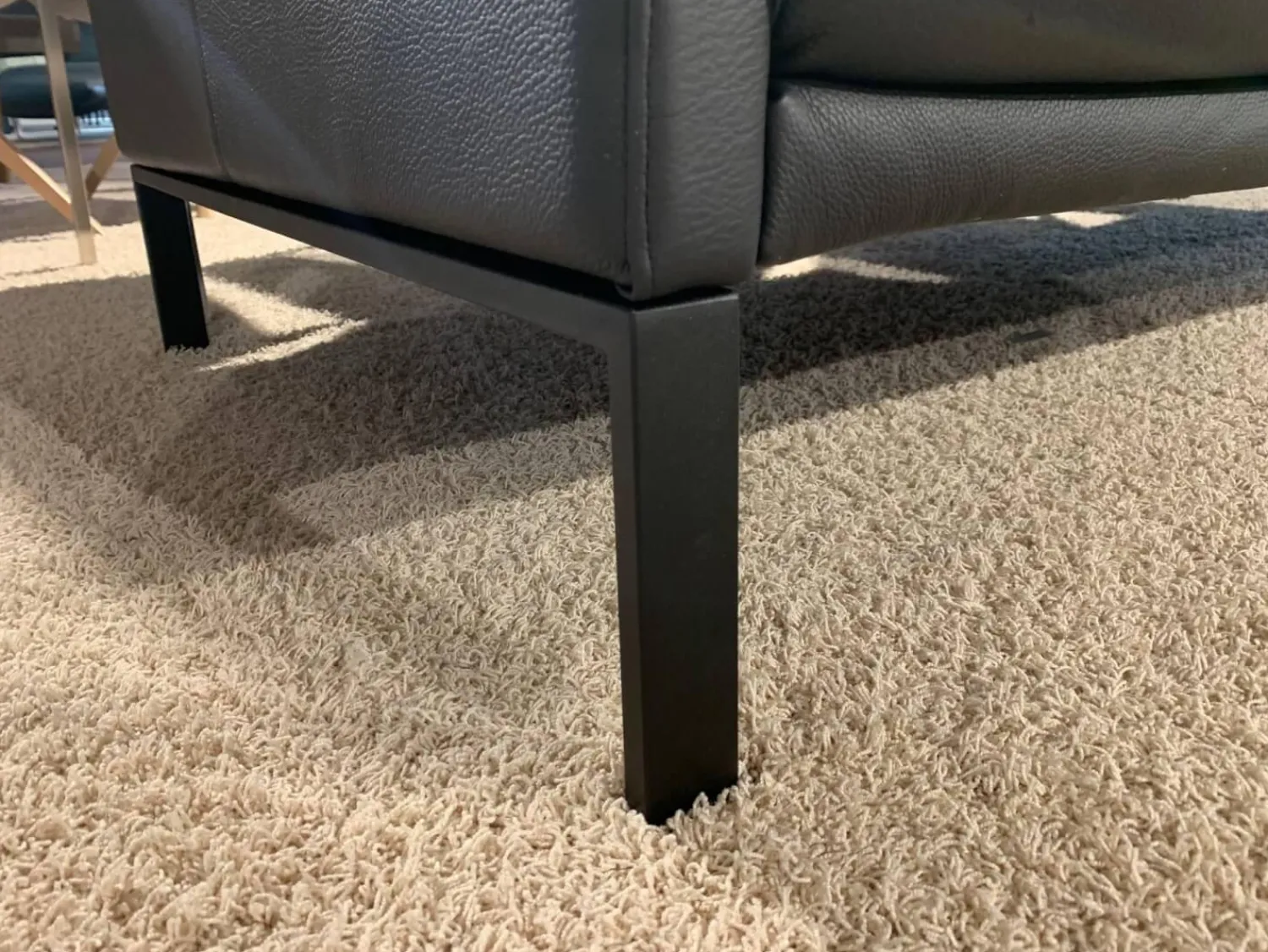 Rolf Benz 2-Sitzer-Sofas|Sofa Cara Leder 38.110 Schwarz Spange Stahl Schwarz