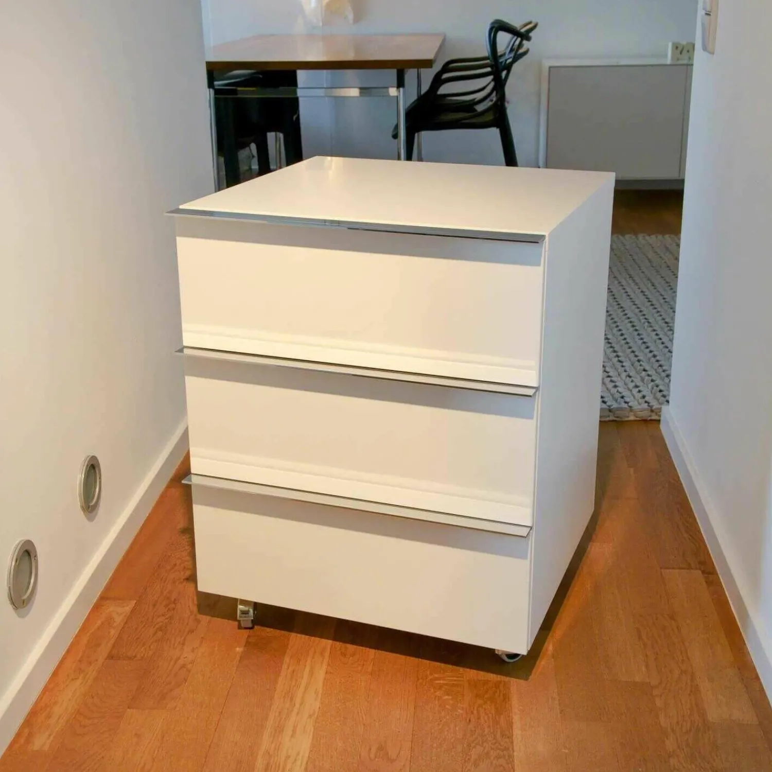 Piure Regale & Container|Rollcontainer Horizon Lack Weiß Matt mit 3 Laden