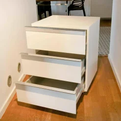 Piure Regale & Container|Rollcontainer Horizon Lack Weiß Matt mit 3 Laden