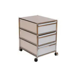 USM Haller Regale & Container|Rollcontainer Metall Lichtgrau Pulverbeschichtet Grau Weiß Lenkrollen Mit Weicher Lauffläche