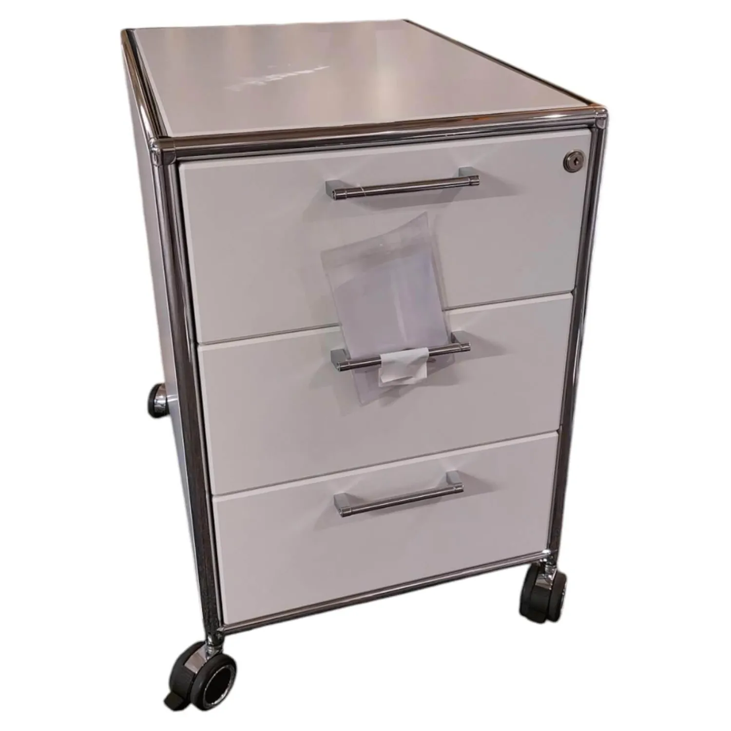 Dauphin Regale & Container|Rollcontainer Modul Space Melamin Weiß Metall Verchromt