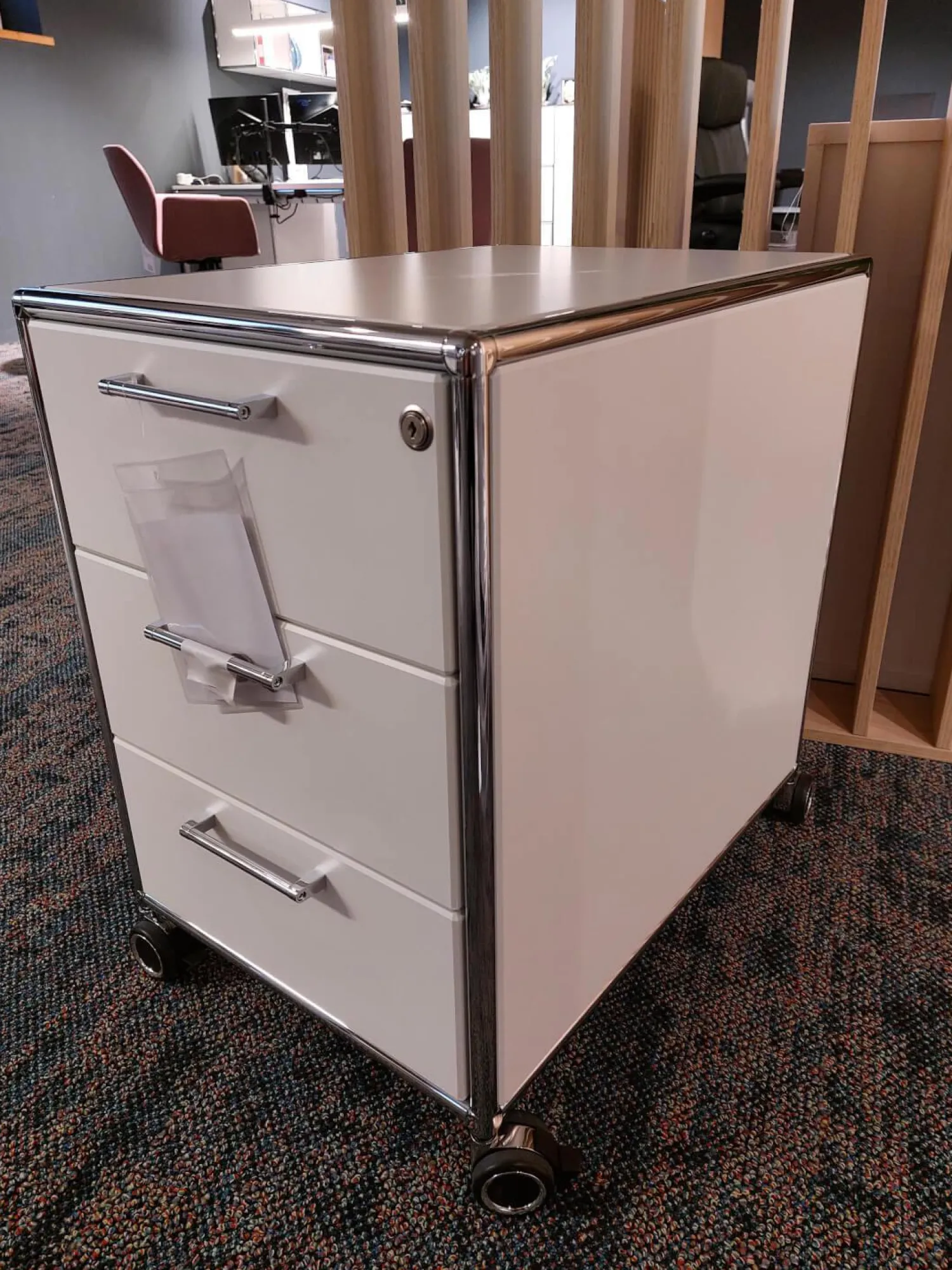 Dauphin Regale & Container|Rollcontainer Modul Space Melamin Weiß Metall Verchromt