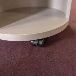 Schönbuch Kommoden & Sideboards|Rundkommode Conga Platte Nussbaum Furniert Korpus Basisfarbe Beige Grau Flachgriff 90 Chrom Glänzend Mit 5 Möbelrollen