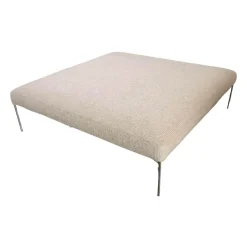 B&B Italia Hocker & Sitzsäcke|Saké Hocker Stoff Liseo Cat. Lusso Braun Gestell Hartzinn Lackiert