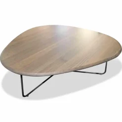 Pode Couchtische|Salontisch Tripod Massivholz Eiche Pinegrey Gestell Grau Lackiert