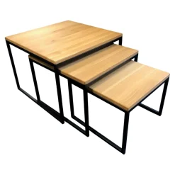 Henke Beistelltische|3-Satz-Tisch EC-LS Asteiche Massiv