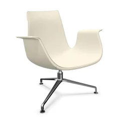 Walter Knoll Relaxsessel|Schalensessel FK 6729 Kunststoff Weiß Gestell Alu Poliert