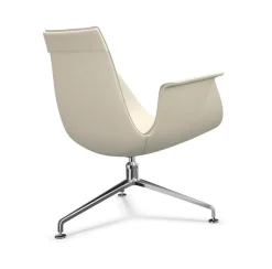 Walter Knoll Relaxsessel|Schalensessel FK 6729 Kunststoff Weiß Gestell Alu Poliert