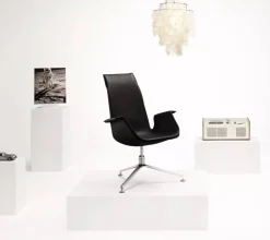 Walter Knoll Relaxsessel|Schalensessel FK 6725-3G Leder Congress 251 Schwarz Gestell Alu Poliert