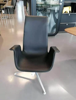 Walter Knoll Relaxsessel|Schalensessel FK 6725-3G Leder Congress 251 Schwarz Gestell Alu Poliert