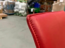 Walter Knoll Relaxsessel|Schalensessel FK Leder Congress Rot Außenschale Weiß Lackiert Gestell Aluminium