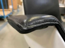 Walter Knoll Relaxsessel|Schalensessel FK Leder Schwarz Schale Weiß Gestell Aluminium Poliert