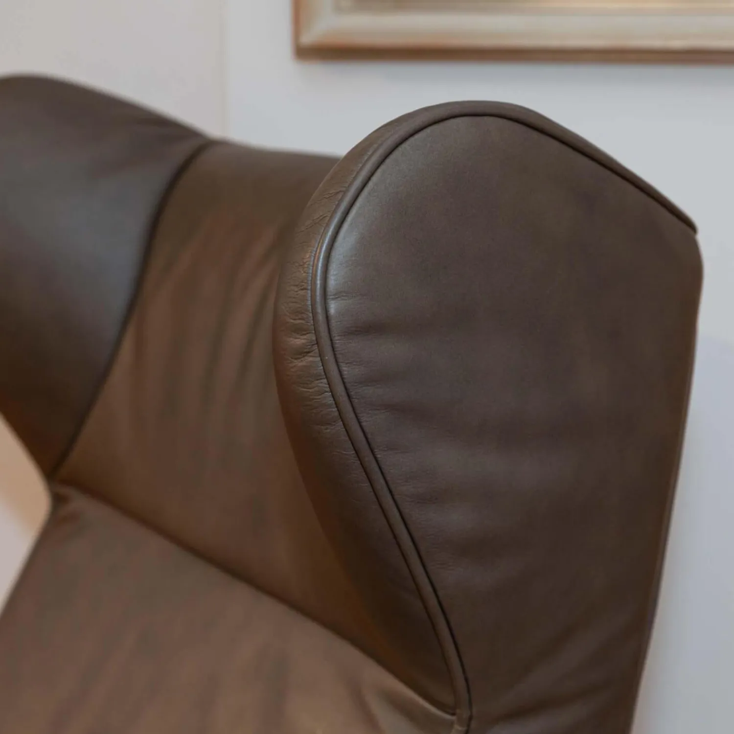 Franz Fertig Relaxsessel|Schaukelsessel Dondolo Mit Hocker Leder Pisa 1224 Grigio Eiche Natur Geölt