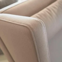 Bielefelder Werkstätten Relaxsessel|Schaukelsessel Tribeca Kavallerietuch Grau Braun mit Nackenkissen