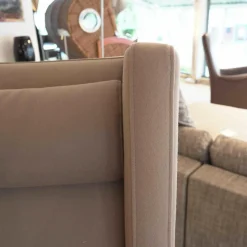 Bielefelder Werkstätten Relaxsessel|Schaukelsessel Tribeca Kavallerietuch Grau Braun mit Nackenkissen