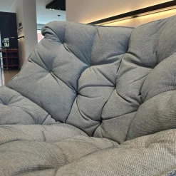 DEDON Loungemöbel|Schaukelstuhl MBrace Geflecht Baltic Blau Grau Sitzfläche Stoff MARnori Blau Grau Gestell Teak Mit Hocker